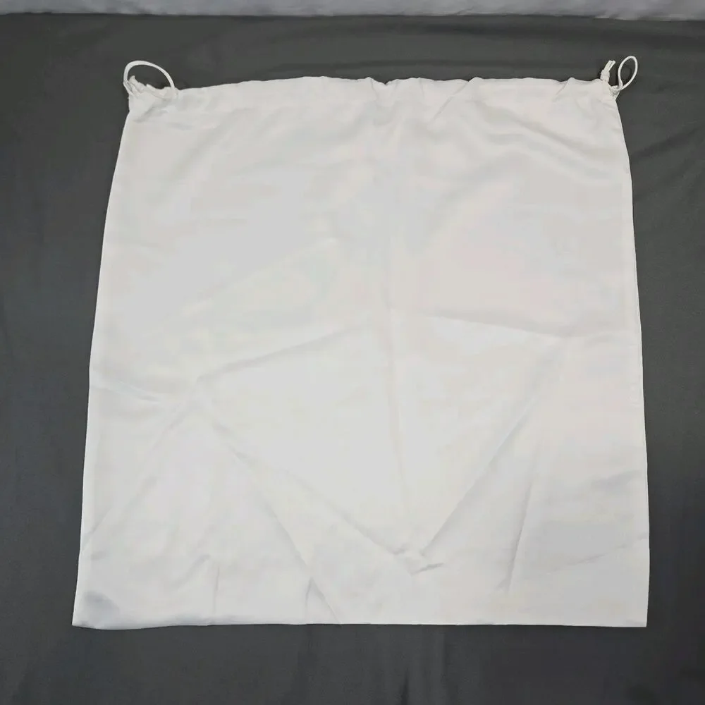 Michael Kors Drawstring Dust Bag White Satin Silver Logo Storage Pouch 18x19